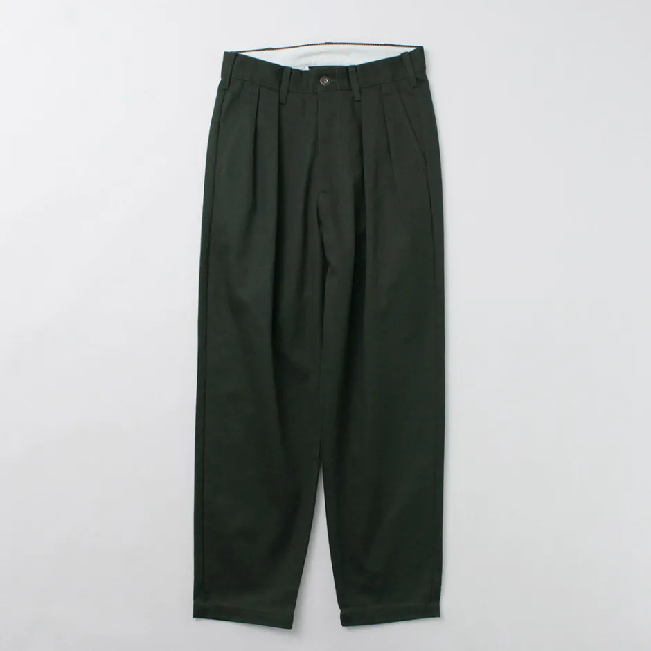 Work Pants & Chinos^UNIVERSAL OVERALL / Heritage T/C Relaxed 2-Tuck Trousers STONE CARVER