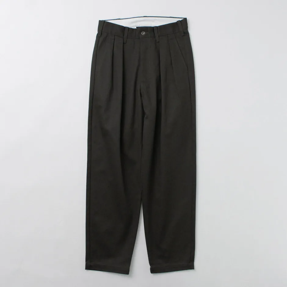 Work Pants & Chinos^UNIVERSAL OVERALL / Heritage T/C Relaxed 2-Tuck Trousers STONE CARVER
