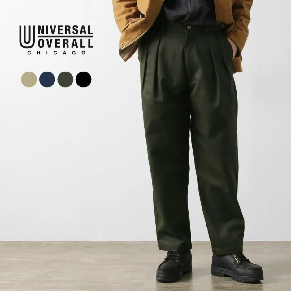 Work Pants & Chinos^UNIVERSAL OVERALL / Heritage T/C Relaxed 2-Tuck Trousers STONE CARVER
