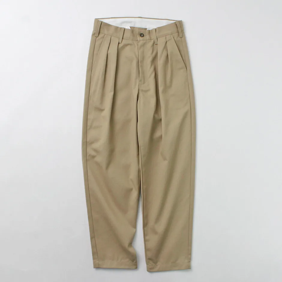 Work Pants & Chinos^UNIVERSAL OVERALL / Heritage T/C Relaxed 2-Tuck Trousers STONE CARVER