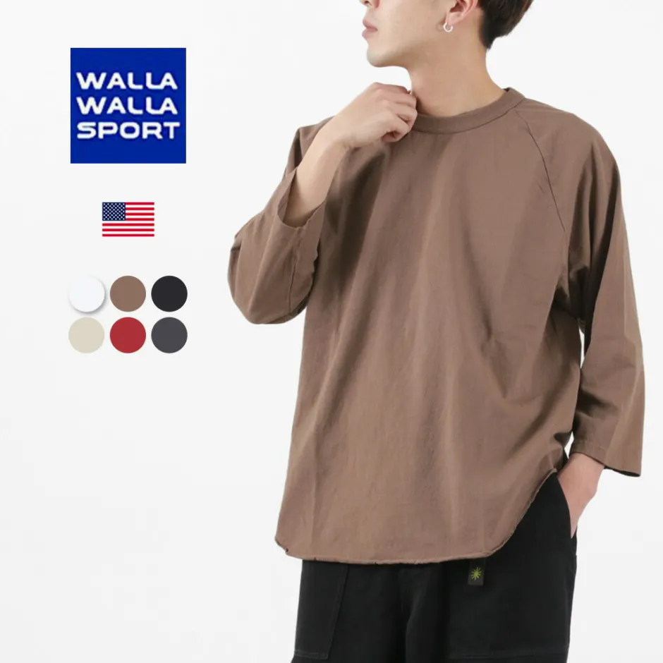 T-Shirts^WALLA WALLA SPORT / Three quarter sleeves Baseball T-Shirt Solid