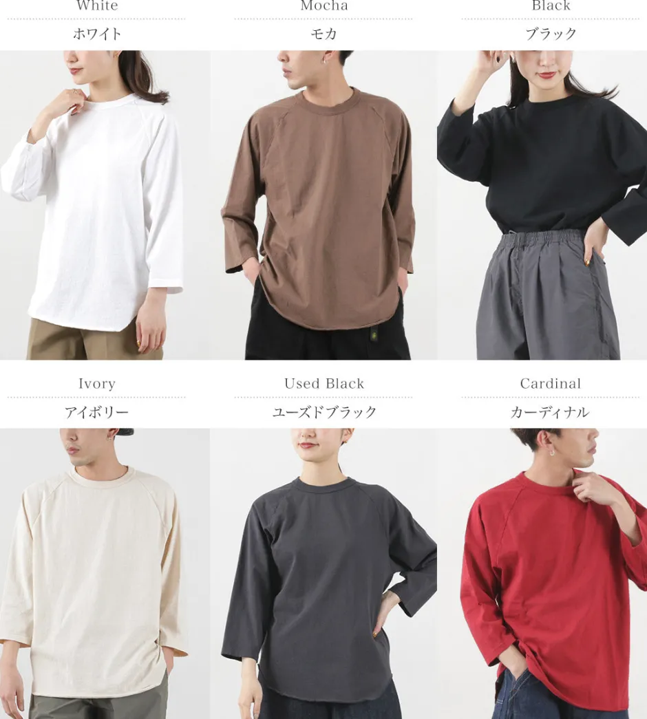 T-Shirts^WALLA WALLA SPORT / Three quarter sleeves Baseball T-Shirt Solid