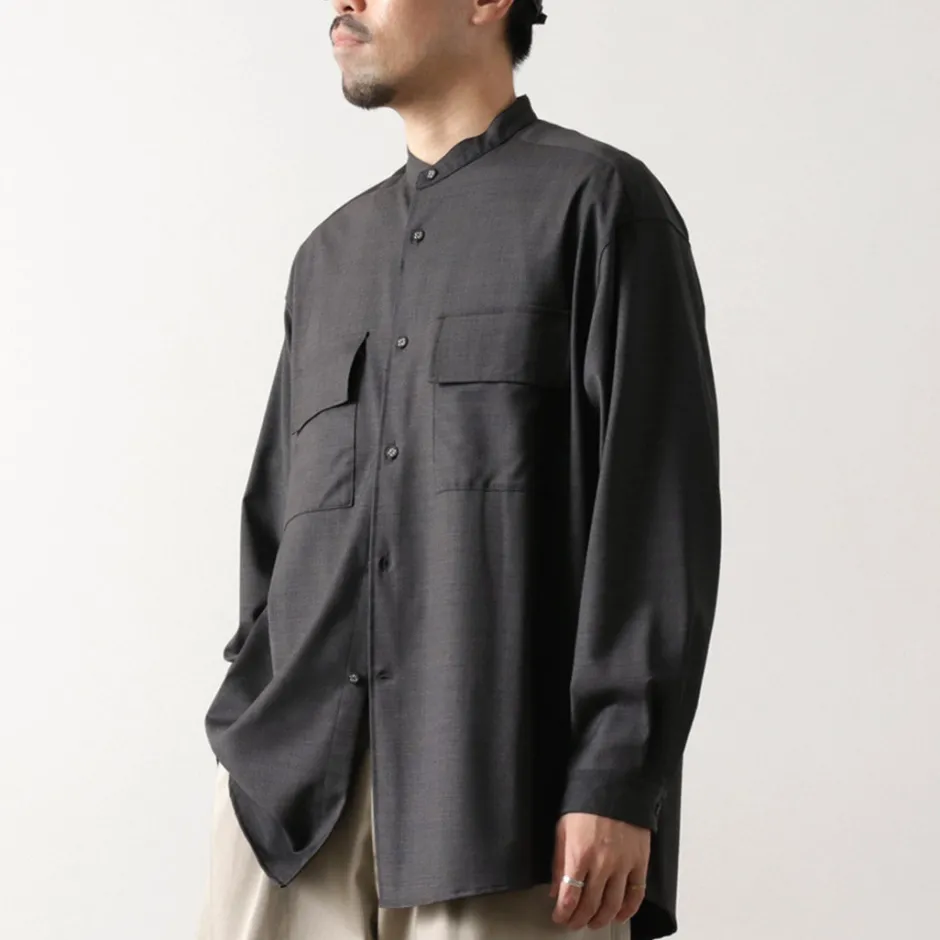 Shirts^WHITE MOUNTAINEERING / Stretch Band Collar Shirt