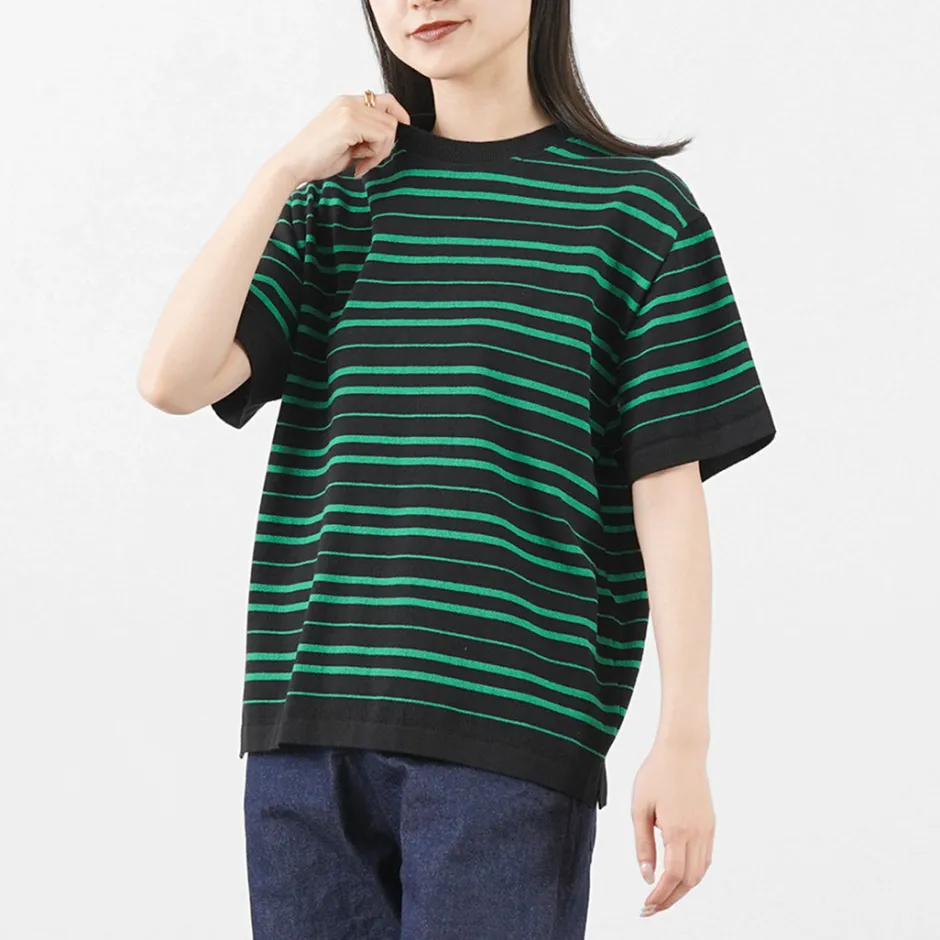 T-Shirts^YONETOMI NEW BASIC / Light Wave Cotton Knitted Pullover T-shirt