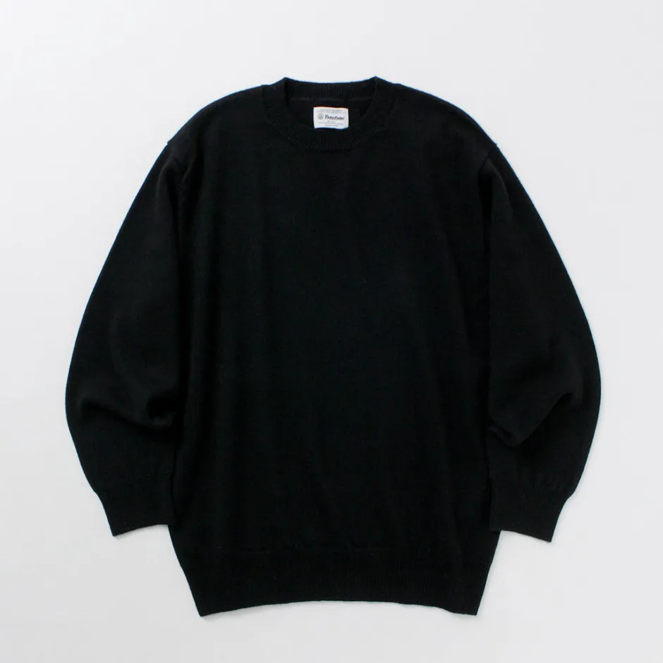 Knits^YONETOMI NEW BASIC / Rigid Cashmere Knit Pullover Garment Dyed black